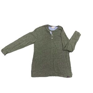 Faherty Olive Green Long-Sleeve Henley Top